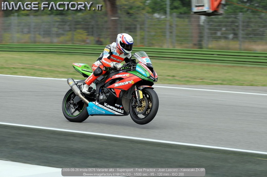 2009-09-26 Imola 0575 Variante alta - Supersport - Free Practice - Joan Lascorz - Kawasaki ZX-6R